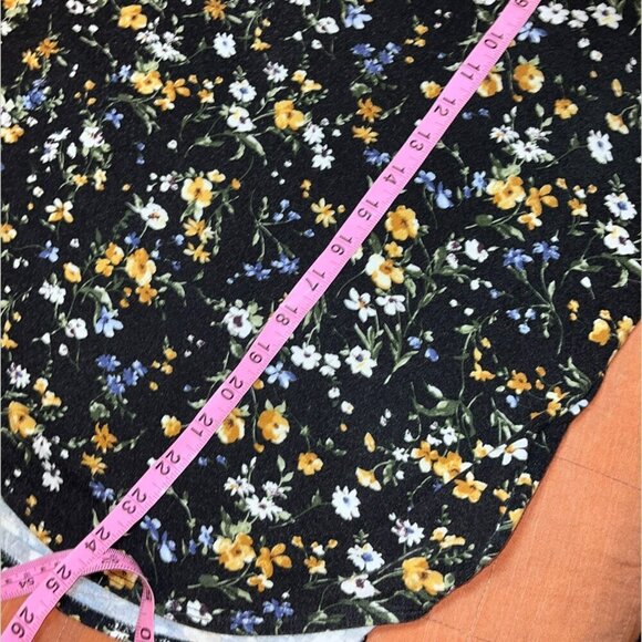 Philosophy Black Floral Ruffle Sleeve Boat Neck Blouse Women’s Size 2X - Picture 6 of 8